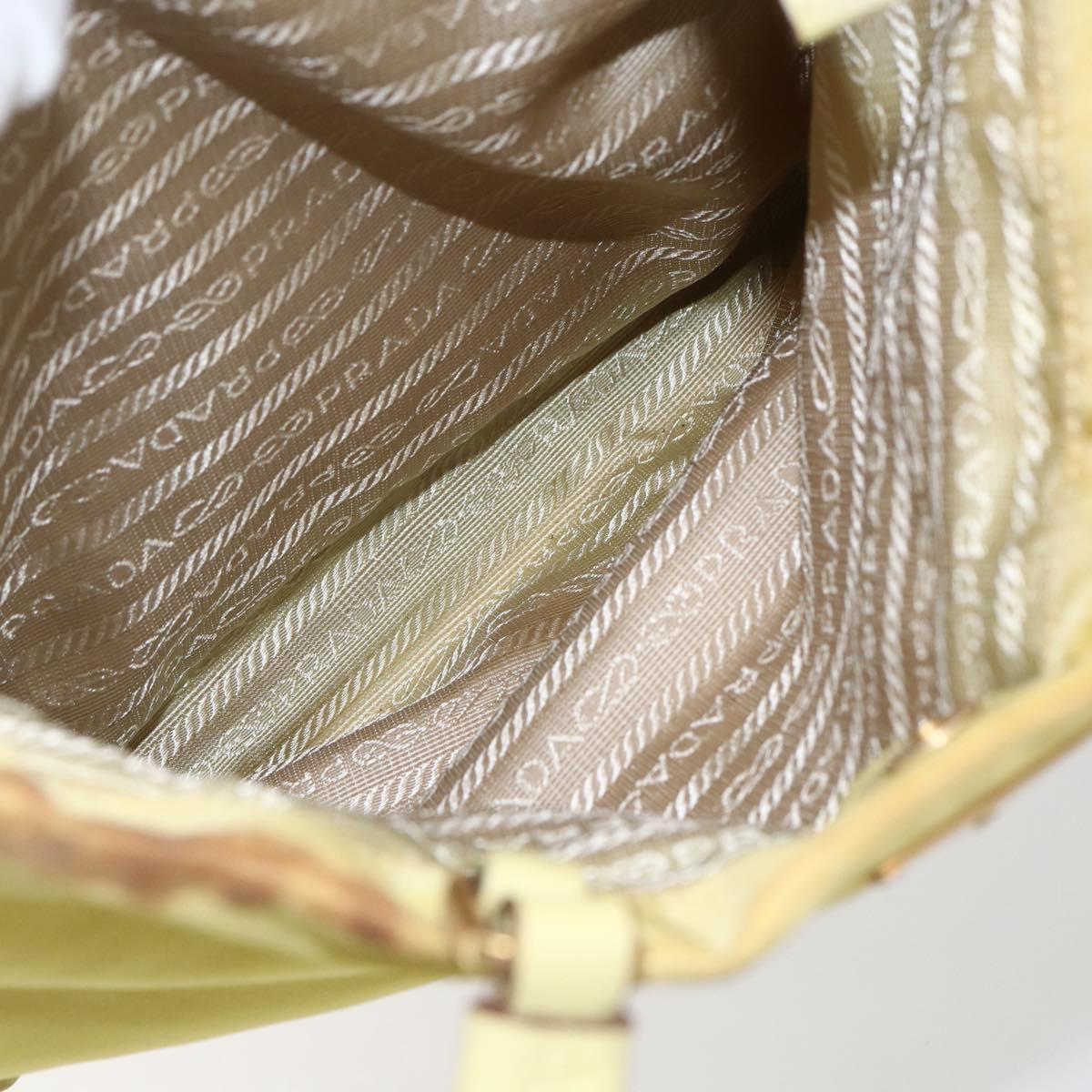 PRADA Tote Bag Nylon Yellow Gold Auth 157782