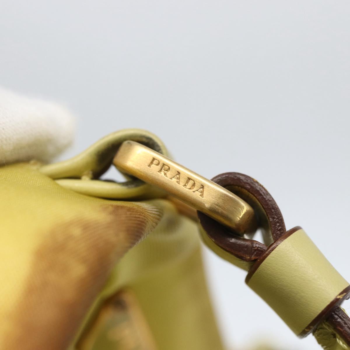 PRADA Tote Bag Nylon Yellow Gold Auth 157782