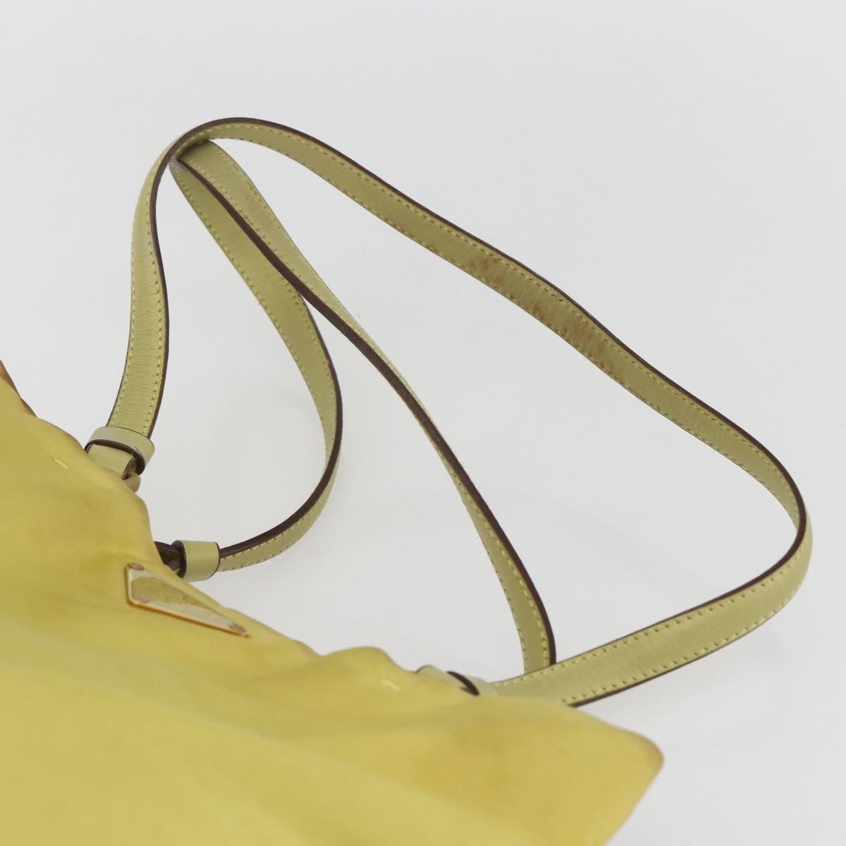 PRADA Tote Bag Nylon Yellow Gold Auth 157782