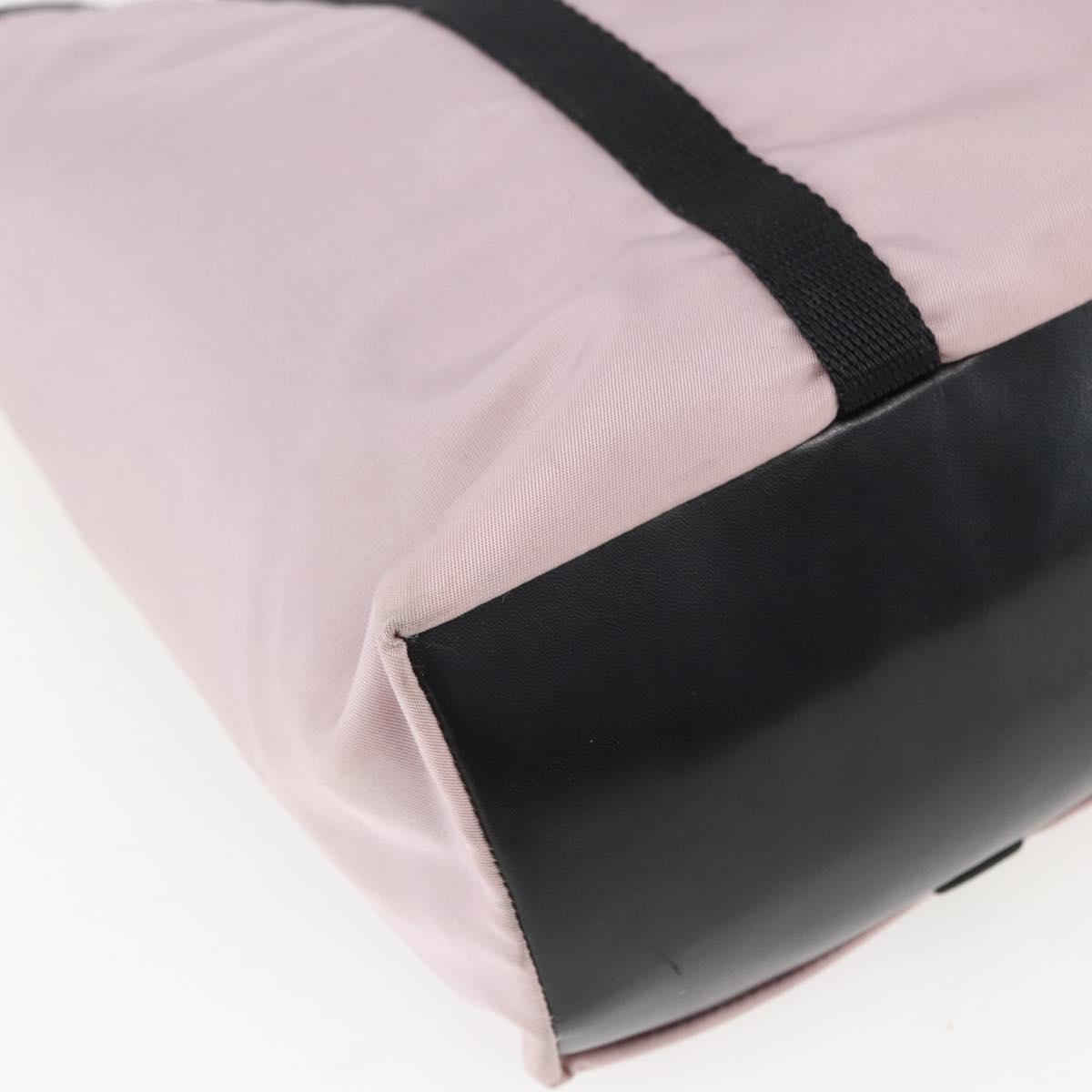 PRADA Tote Bag Nylon Pink Silver Auth 157783