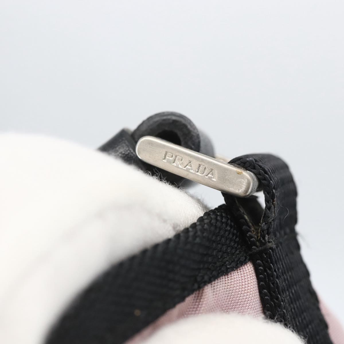 PRADA Tote Bag Nylon Pink Silver Auth 157783