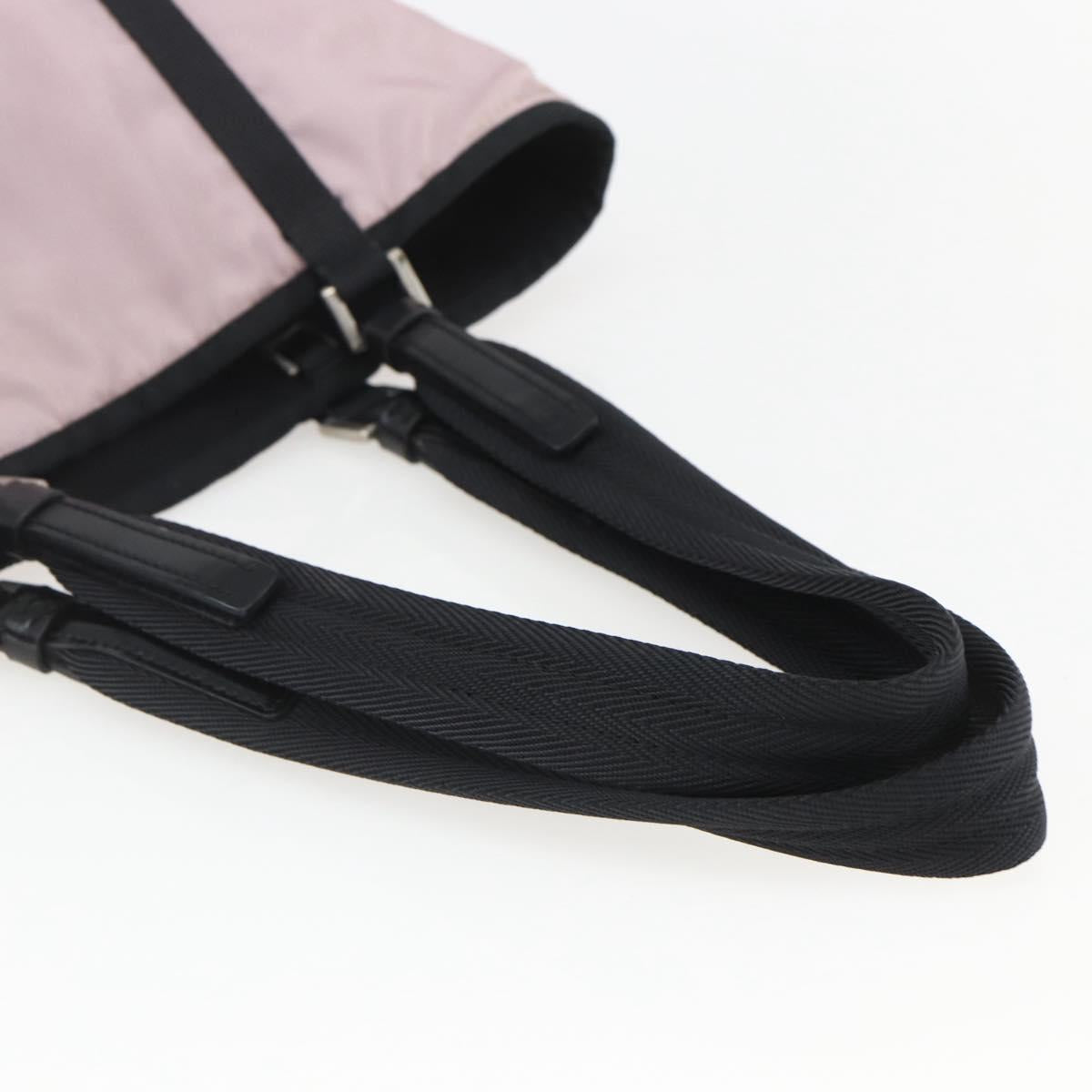 PRADA Tote Bag Nylon Pink Silver Auth 157783