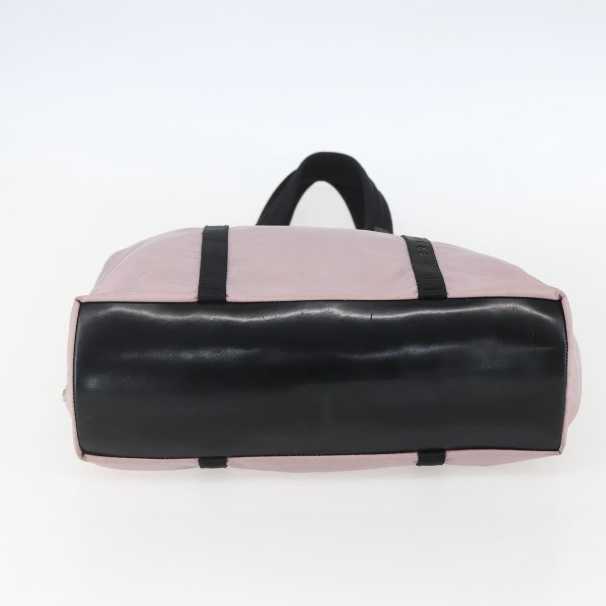 PRADA Tote Bag Nylon Pink Silver Auth 157783