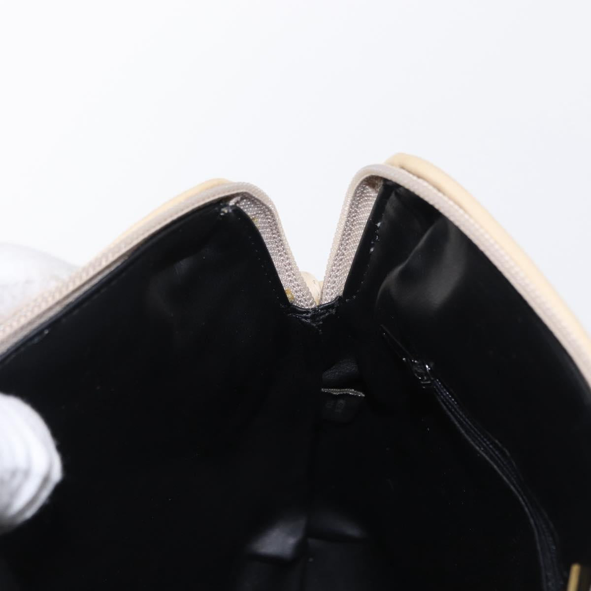 BALLY Chain Shoulder Bag Leather Beige Gold Auth 157787