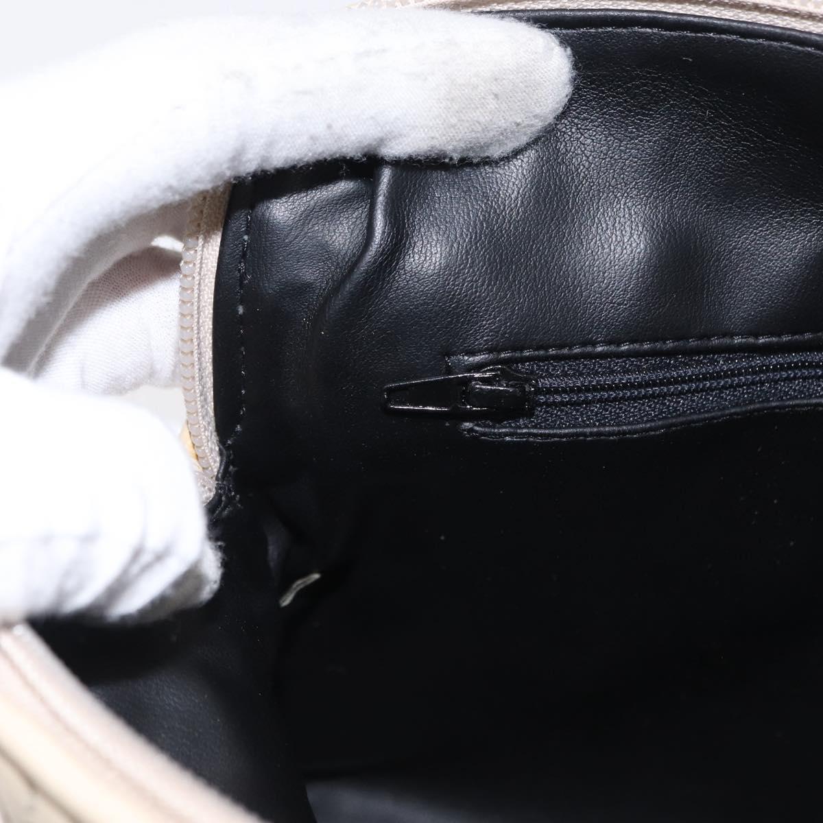 BALLY Chain Shoulder Bag Leather Beige Gold Auth 157787