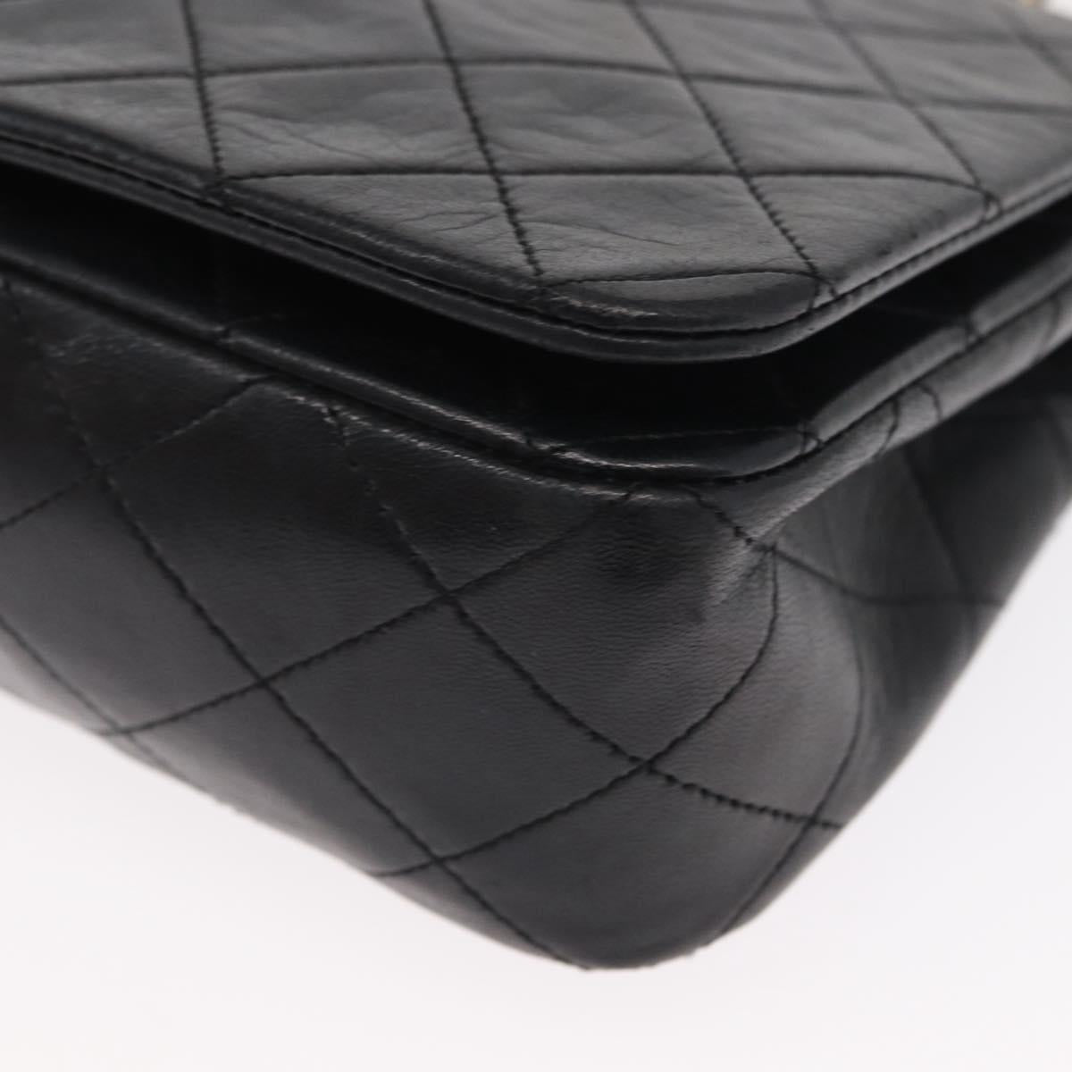 CHANEL Chain Matelasse 23 Shoulder Bag Lamb Skin Black Gold CC Auth 157790