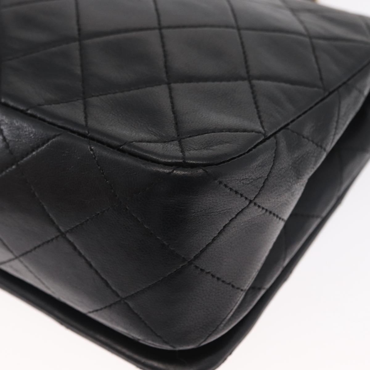 CHANEL Chain Matelasse 23 Shoulder Bag Lamb Skin Black Gold CC Auth 157790