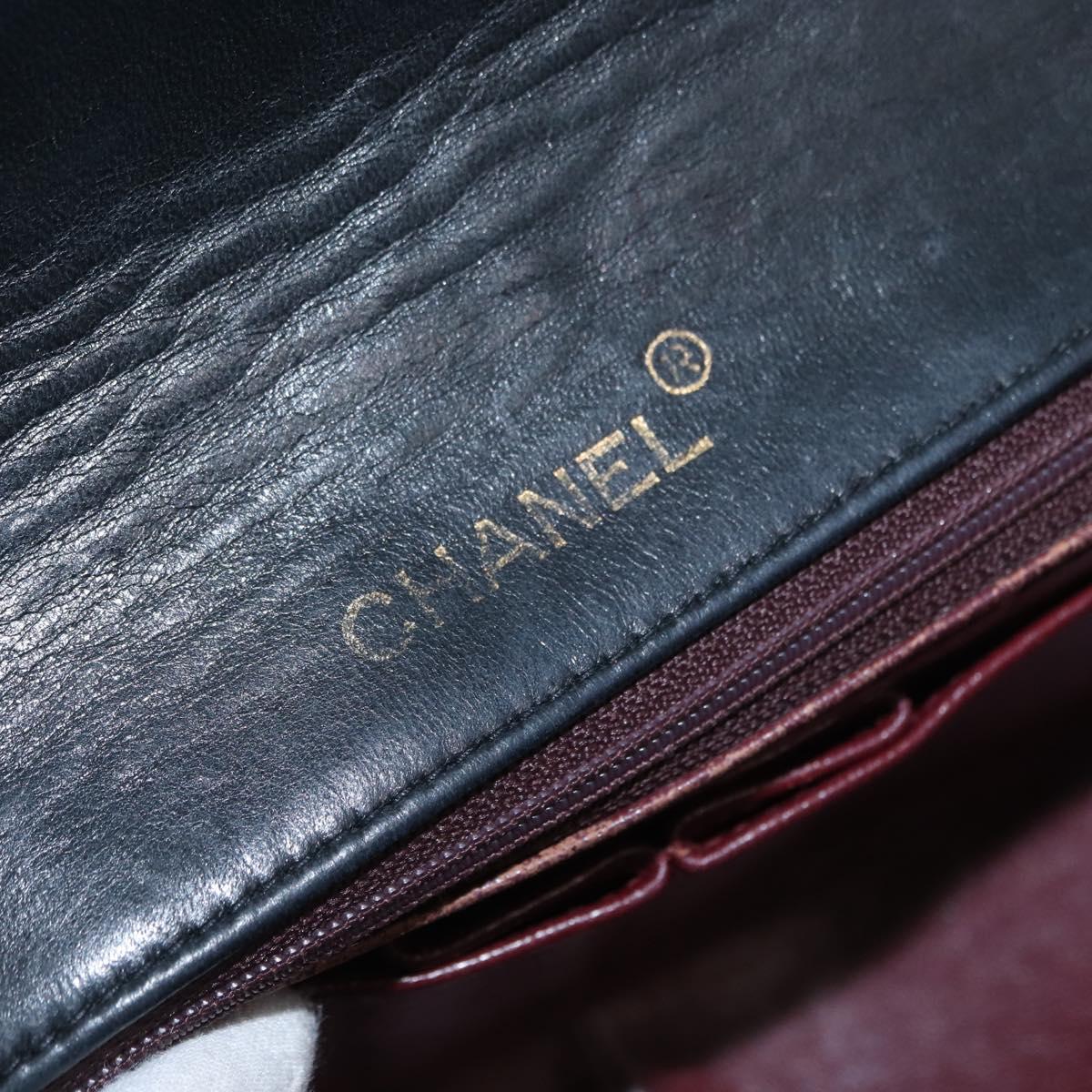 CHANEL Chain Matelasse 23 Shoulder Bag Lamb Skin Black Gold CC Auth 157790