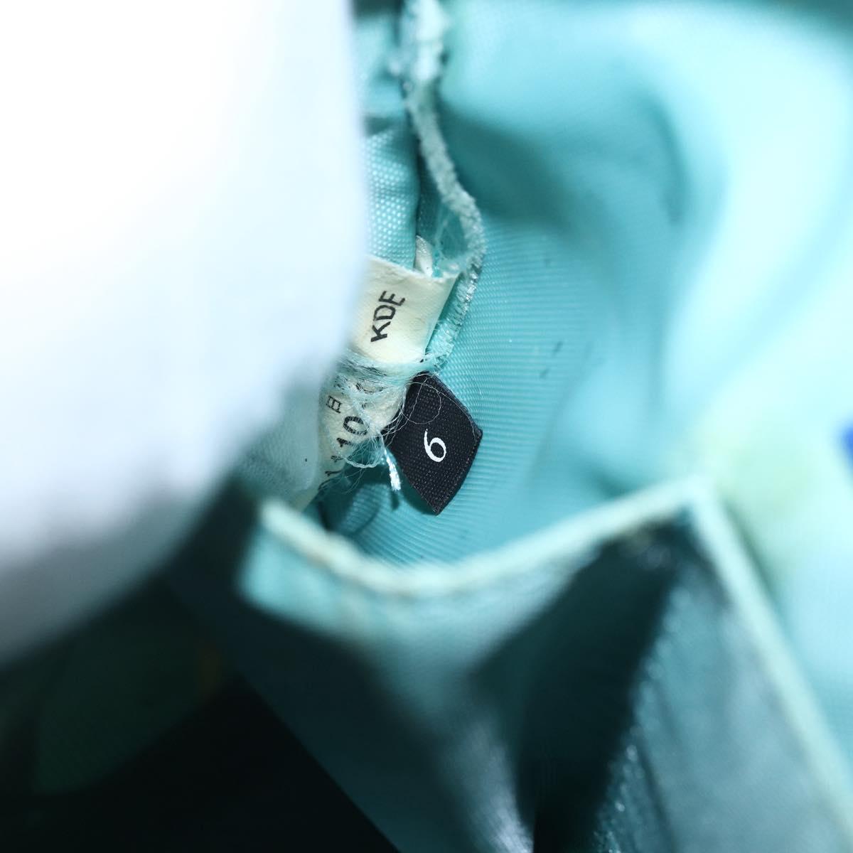 BURBERRY Nova Check Blue Label Shoulder Bag Nylon Blue Silver Auth 157794