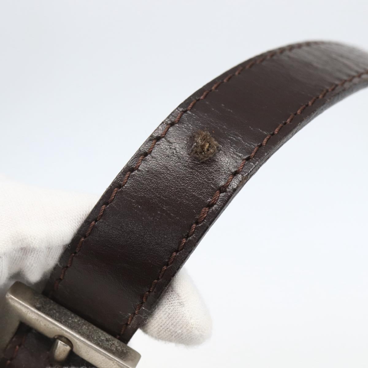 FENDI Zucca Canvas Mamma Baguette Shoulder Bag Black Brown Auth 157797