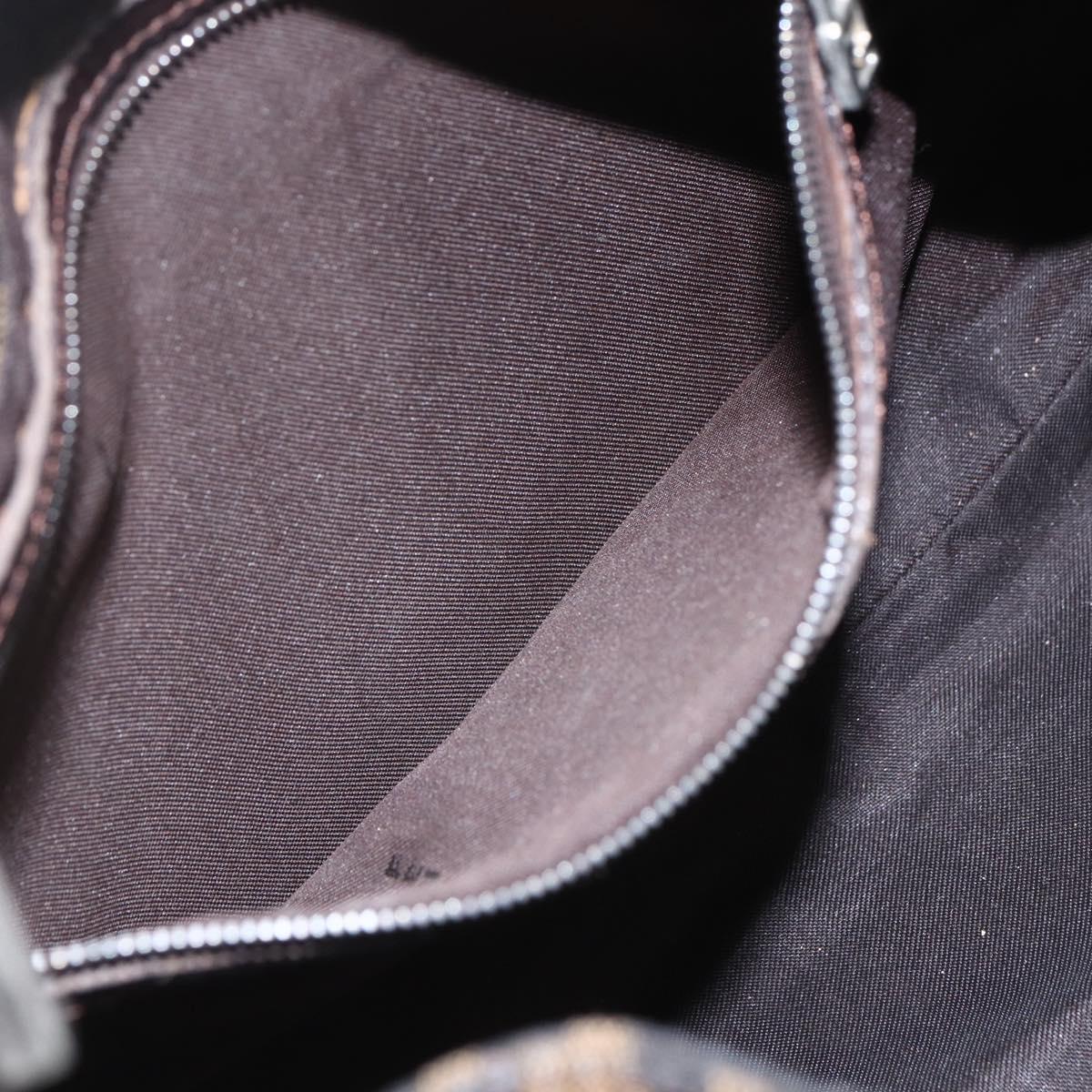 FENDI Zucca Canvas Mamma Baguette Shoulder Bag Black Brown Auth 157797