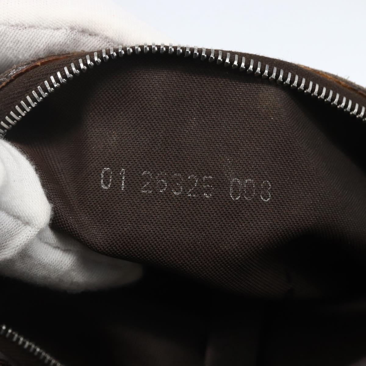 FENDI Zucca Canvas Mamma Baguette Shoulder Bag Black Brown Auth 157797