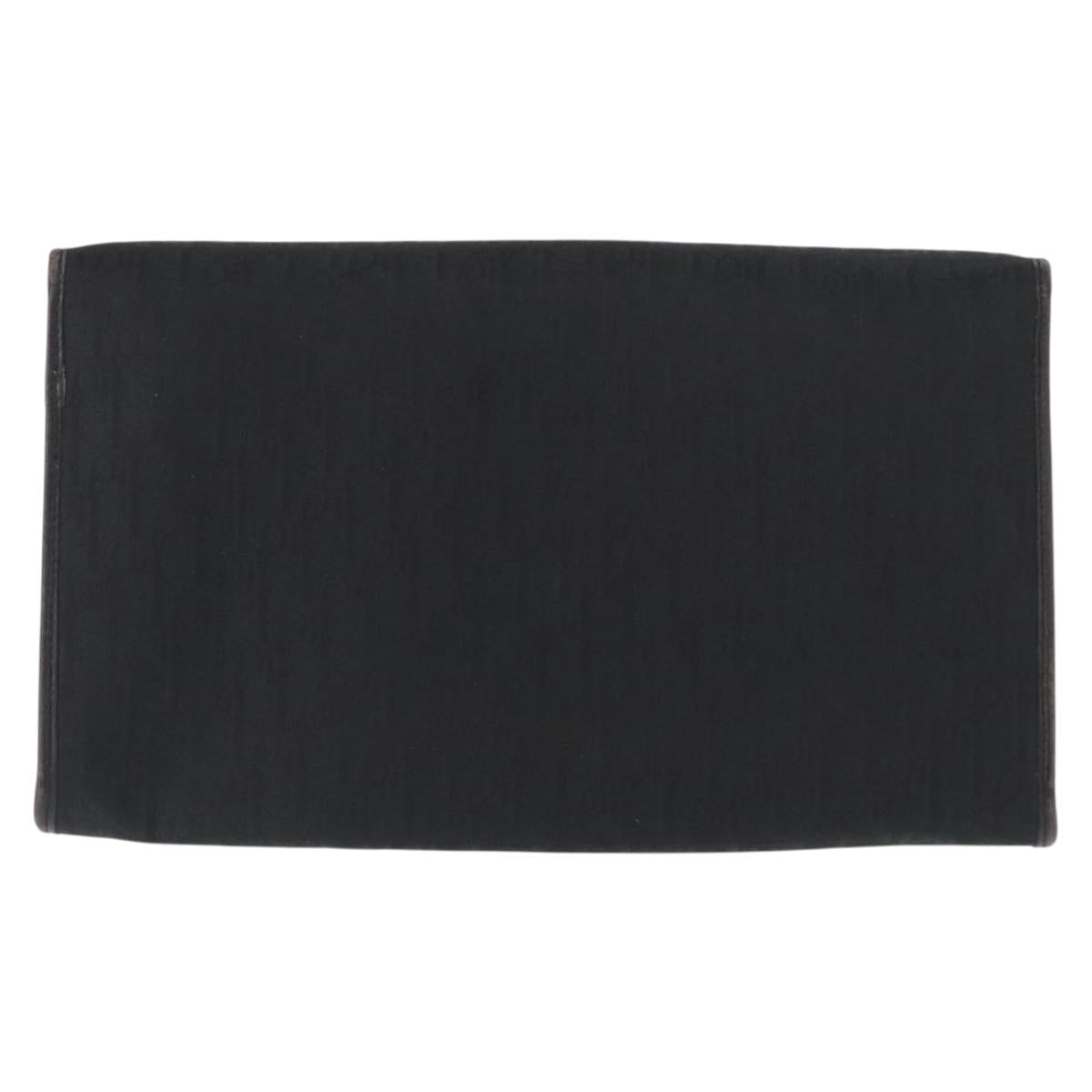 Christian Dior Trotter Canvas Chain Shoulder Bag Black Gold Auth 157803