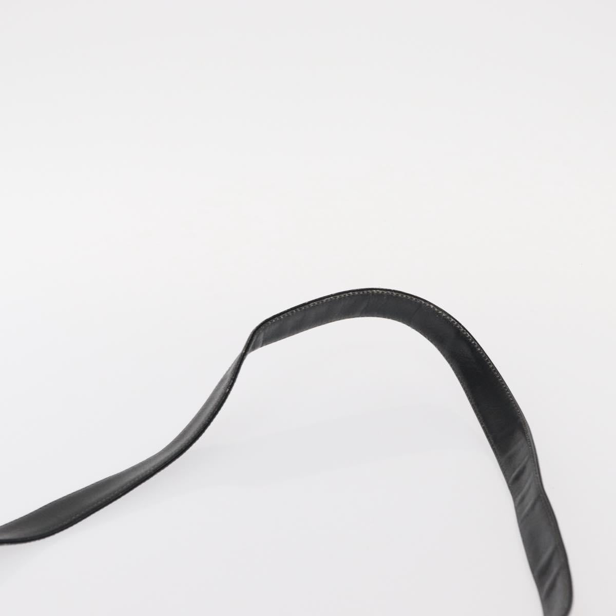 Christian Dior Trotter Canvas Chain Shoulder Bag Black Gold Auth 157804