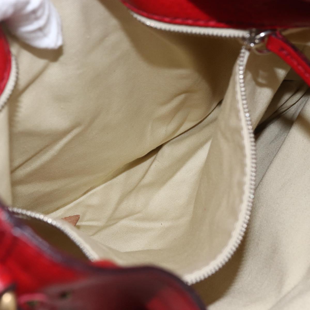 Chloe Paddington Shoulder Bag Leather Red Gold Auth 157807V