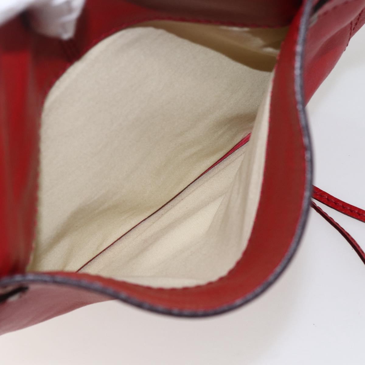 Chloe Paddington Shoulder Bag Leather Red Gold Auth 157807V