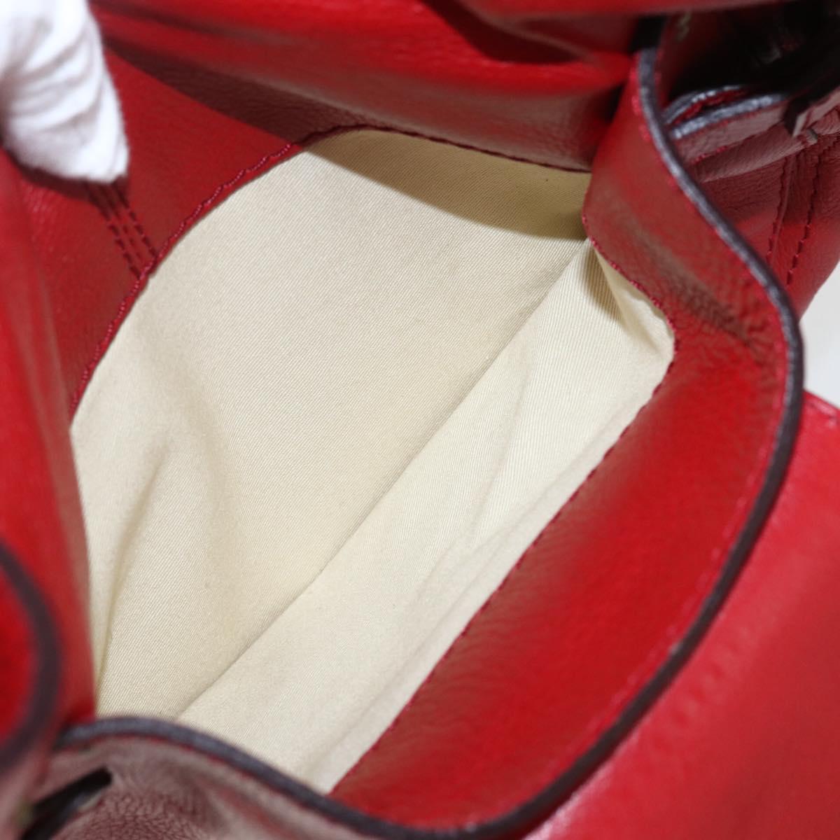 Chloe Paddington Shoulder Bag Leather Red Gold Auth 157807V