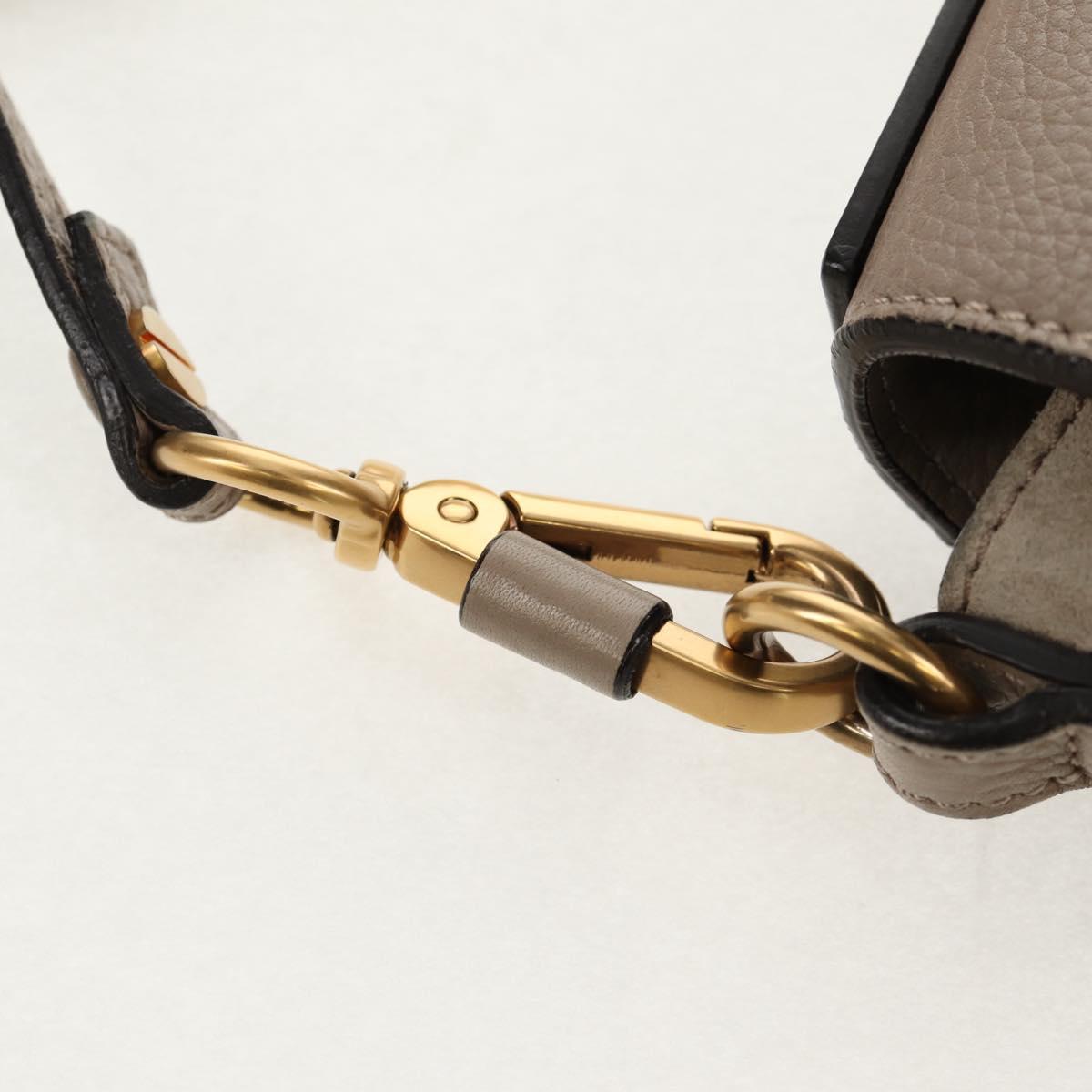 Chloe Nile Medium Bracelet Shoulder Bag Leather Beige Gold Auth 157808