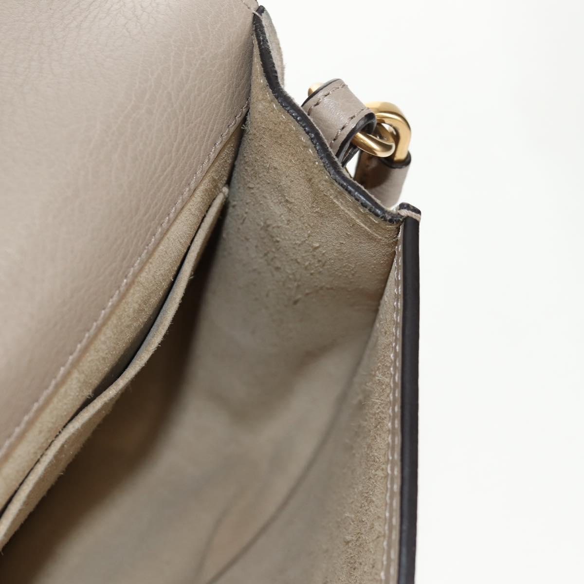 Chloe Nile Medium Bracelet Shoulder Bag Leather Beige Gold Auth 157808