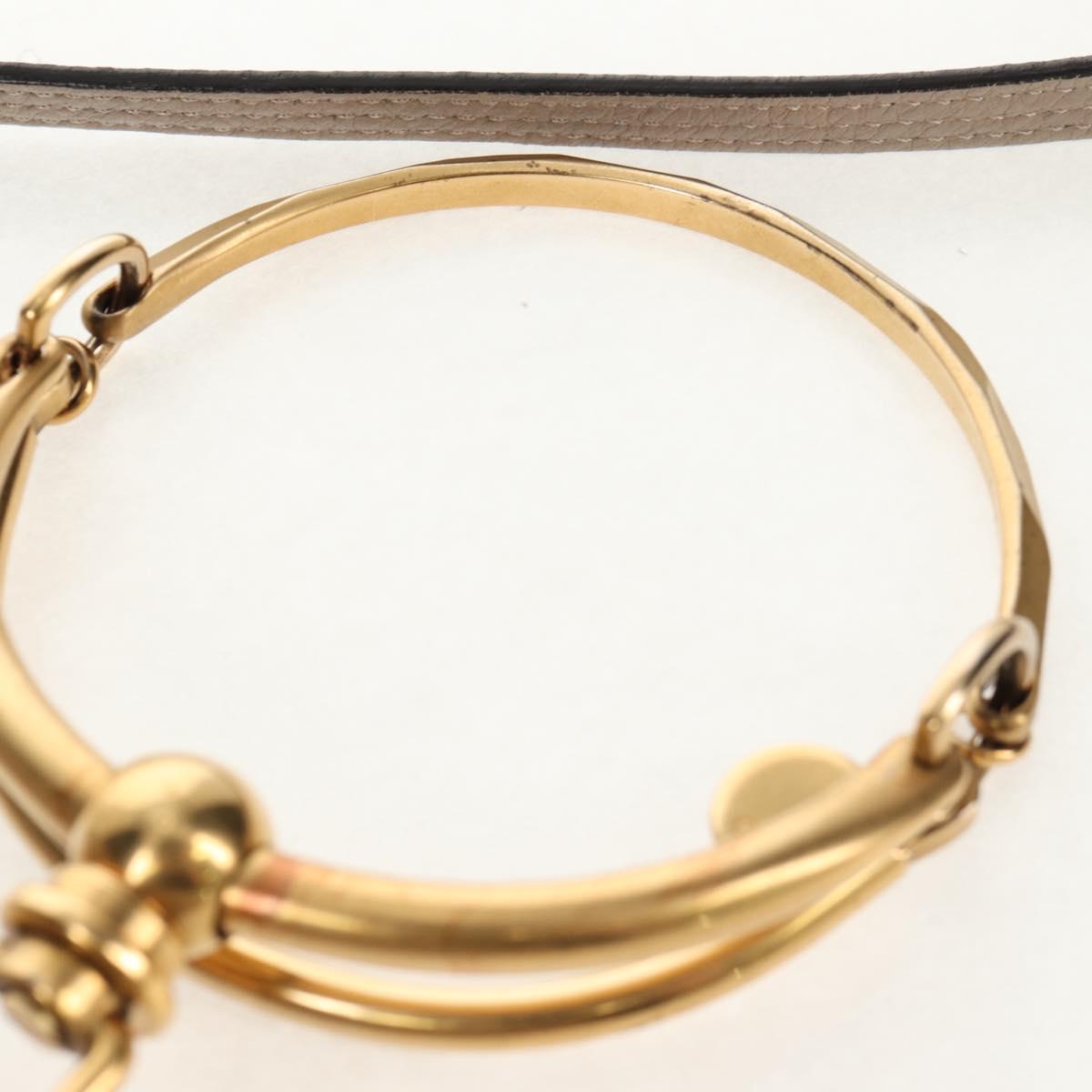 Chloe Nile Medium Bracelet Shoulder Bag Leather Beige Gold Auth 157808