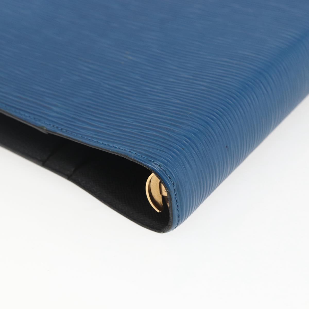 LOUIS VUITTON Epi Agenda GM Day Planner Cover Blue R20065 LV Auth 157809