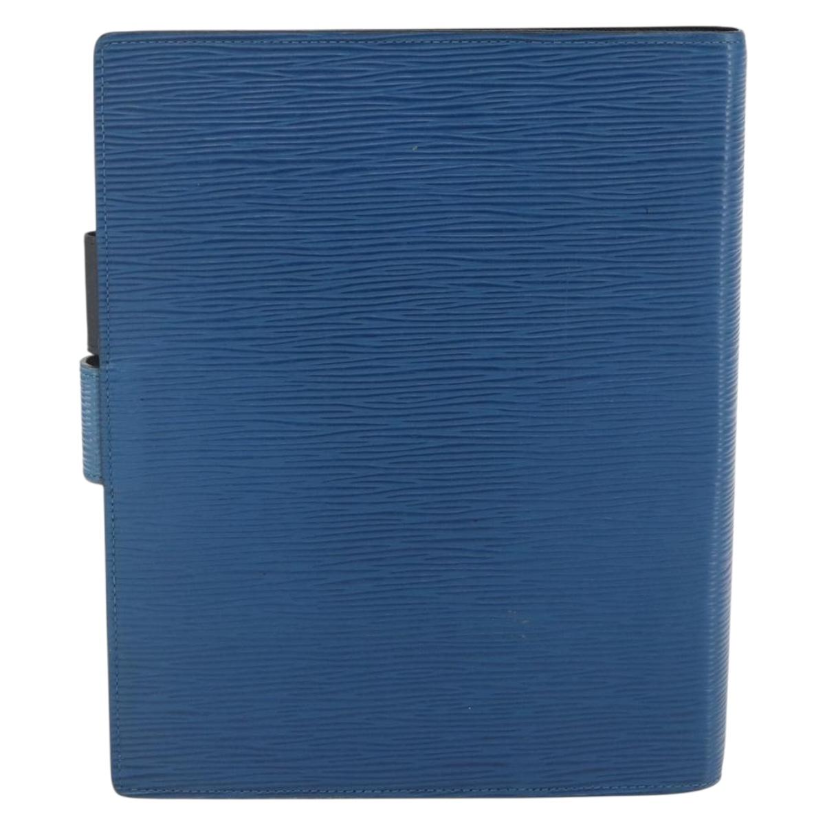 LOUIS VUITTON Epi Agenda GM Day Planner Cover Blue R20065 LV Auth 157809