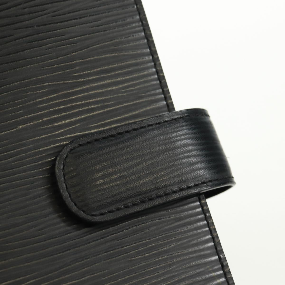 LOUIS VUITTON Epi Agenda MM Day Planner Cover Black R20042 LV Auth 157811