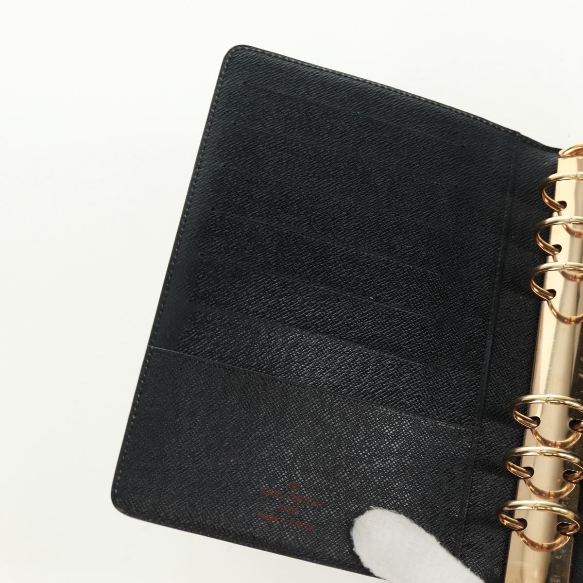 LOUIS VUITTON Epi Agenda MM Day Planner Cover Black R20042 LV Auth 157811
