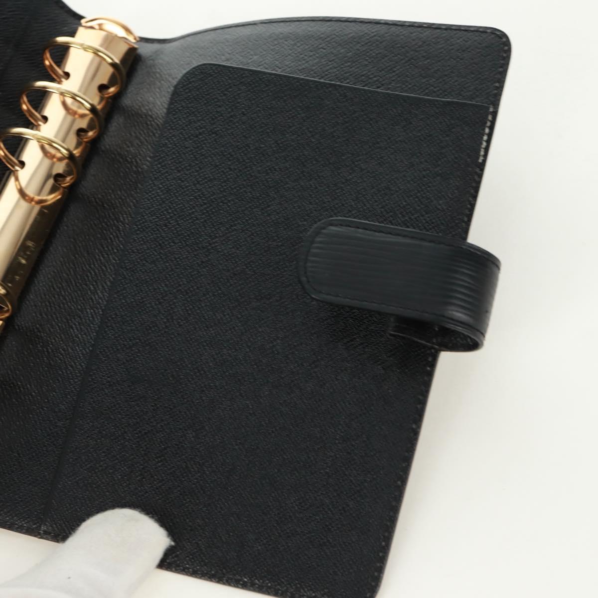 LOUIS VUITTON Epi Agenda MM Day Planner Cover Black R20042 LV Auth 157811