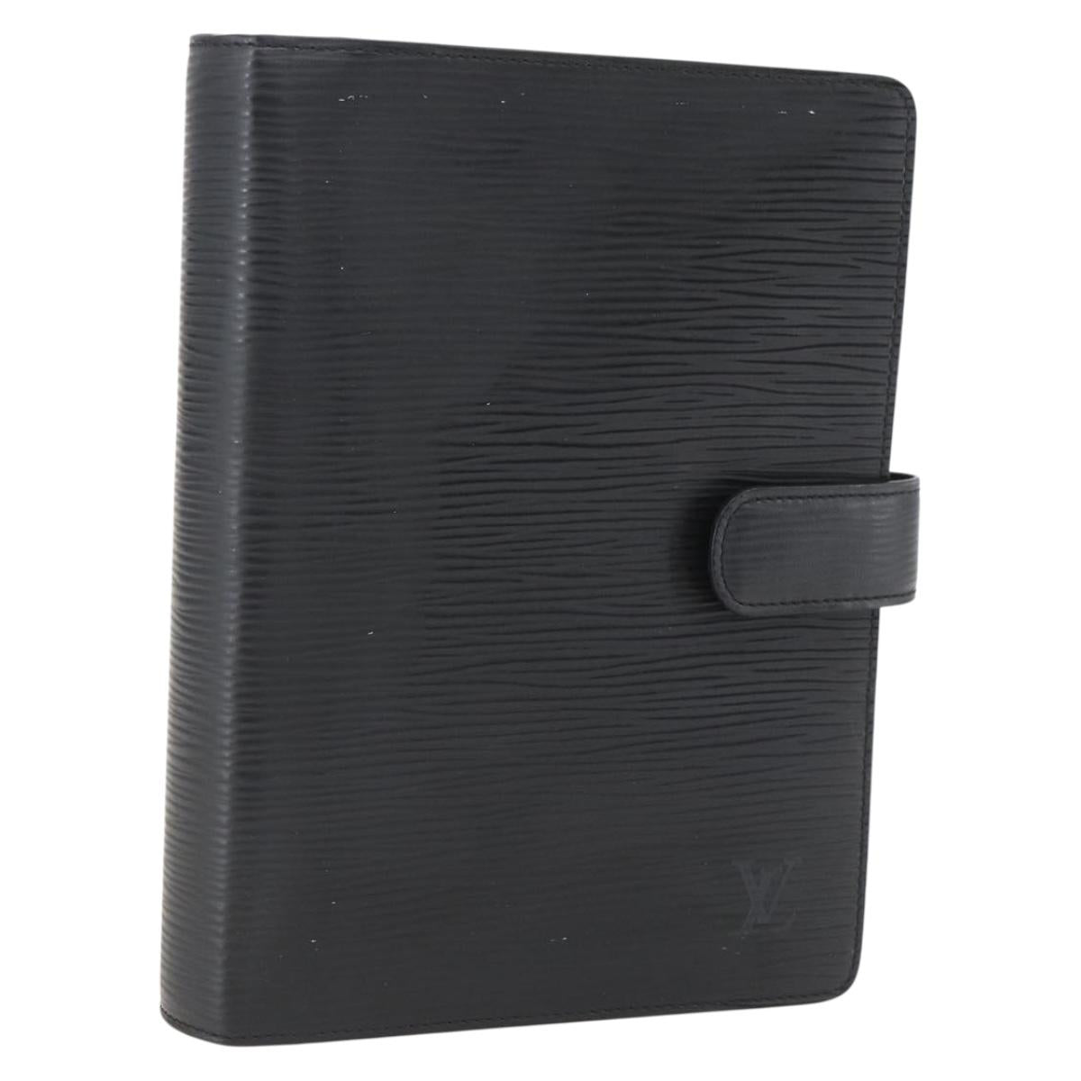LOUIS VUITTON Epi Agenda MM Day Planner Cover Black R20042 LV Auth 157811