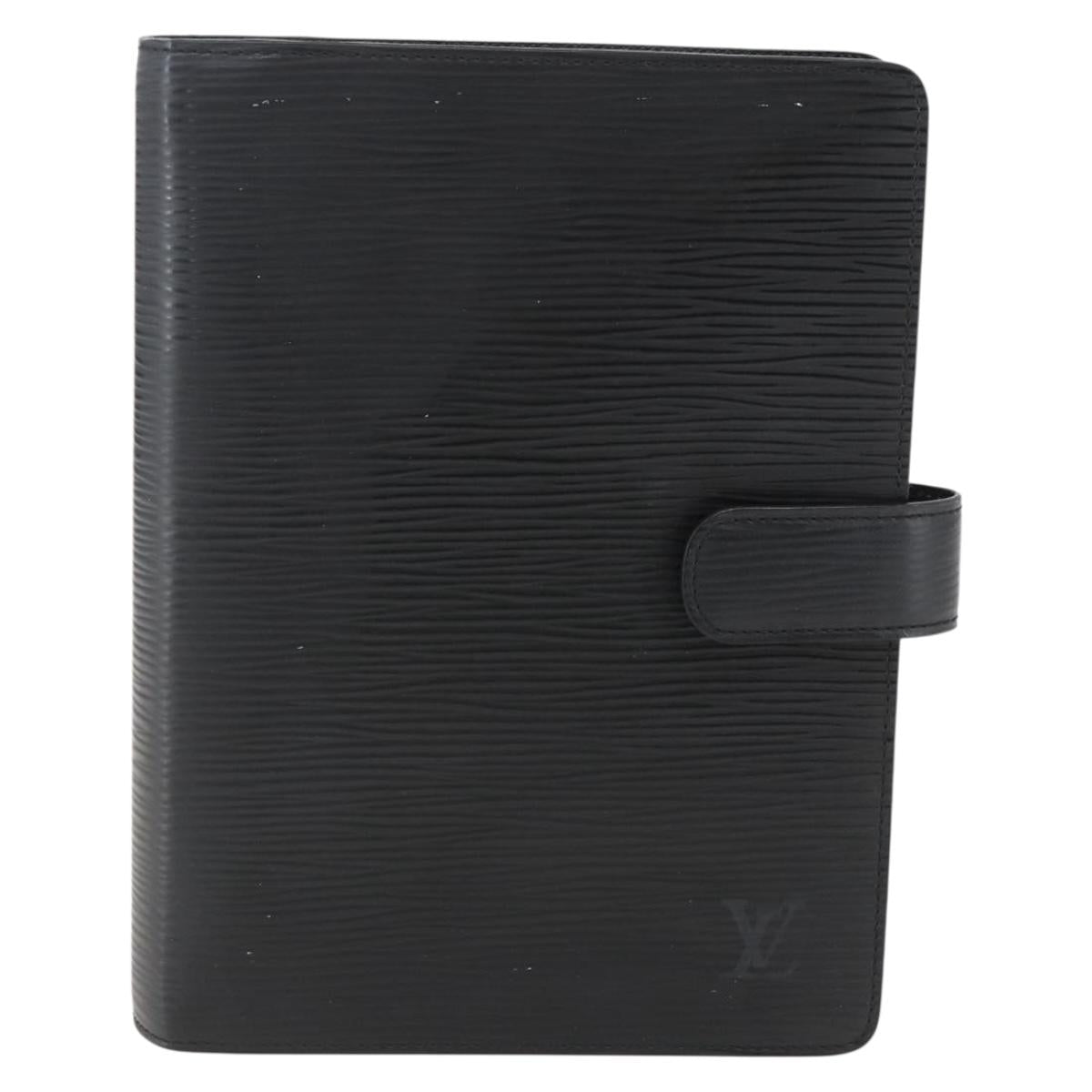 LOUIS VUITTON Epi Agenda MM Day Planner Cover Black R20042 LV Auth 157811