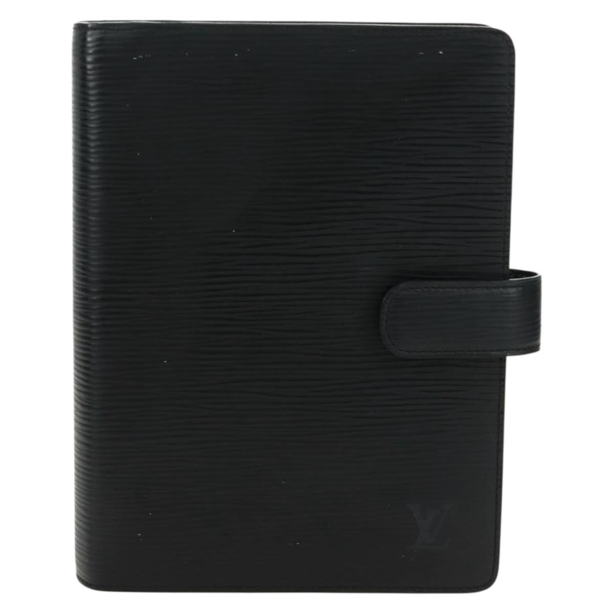 LOUIS VUITTON Epi Agenda MM Day Planner Cover Black R20042 LV Auth 157811