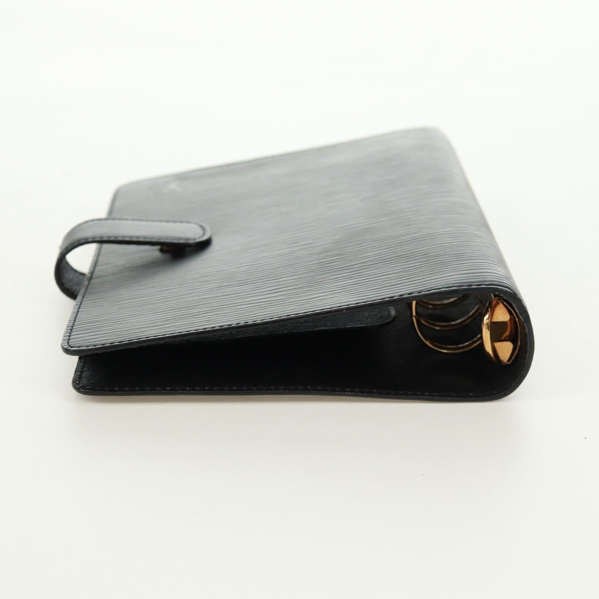 LOUIS VUITTON Epi Agenda MM Day Planner Cover Black R20042 LV Auth 157811