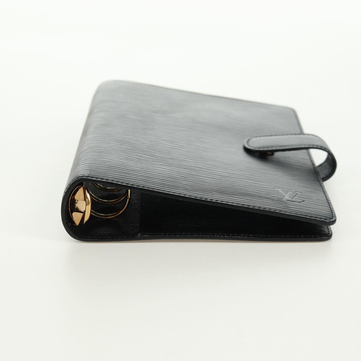 LOUIS VUITTON Epi Agenda MM Day Planner Cover Black R20042 LV Auth 157811