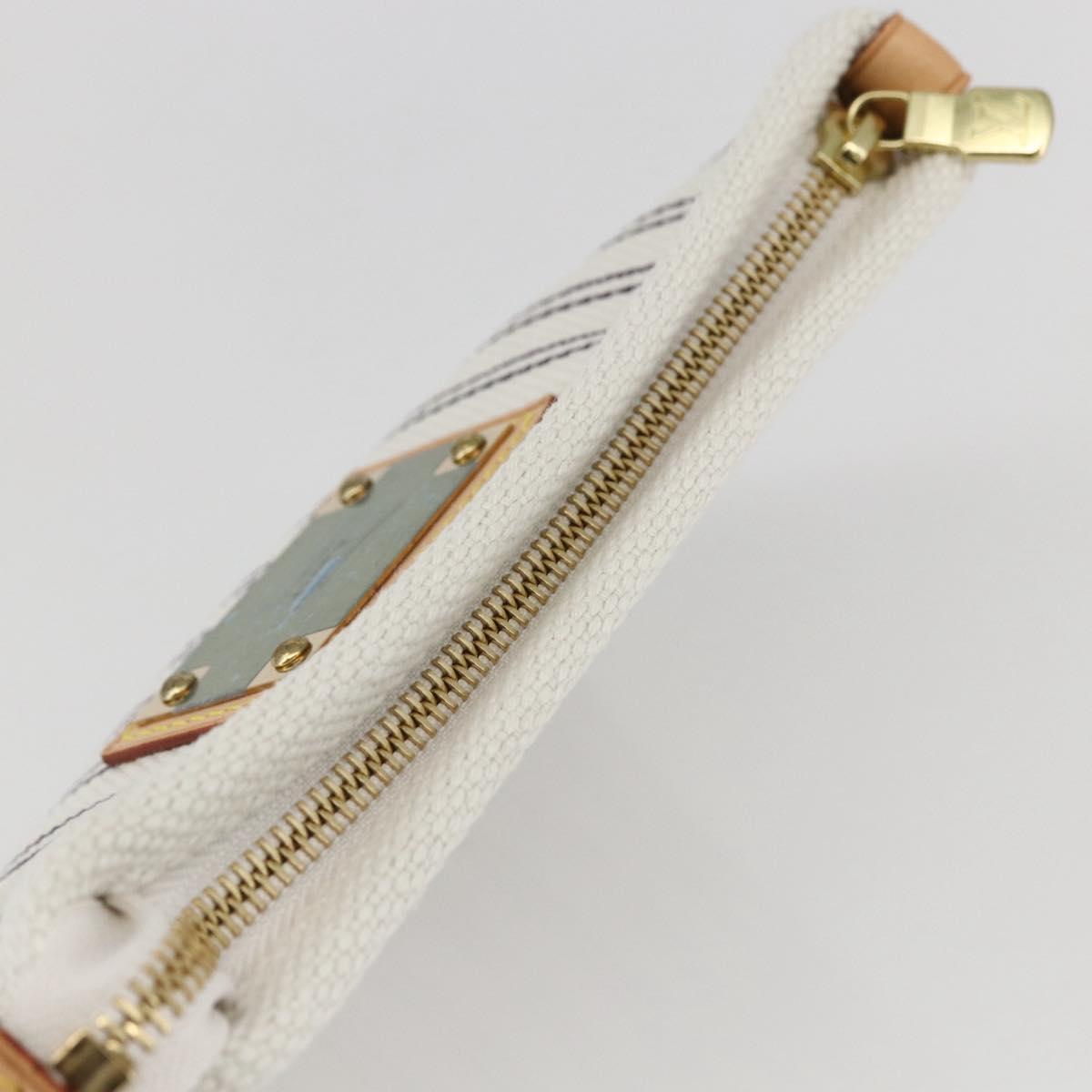 LOUIS VUITTON Antigua Pochette Platform PM Pouch White M40069 LV Auth 157812V