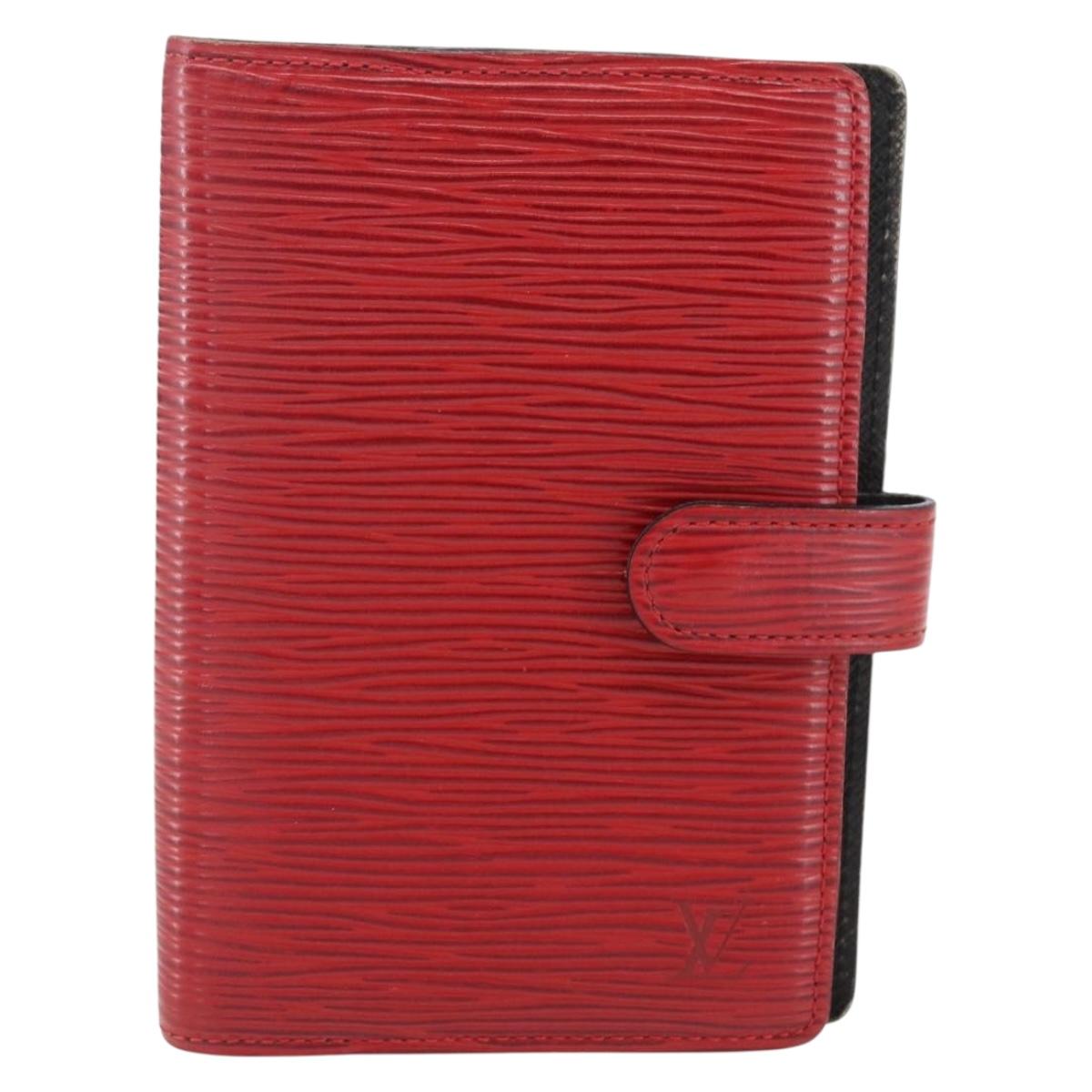 LOUIS VUITTON Epi Agenda PM Day Planner Cover Red R20057 LV Auth 157813