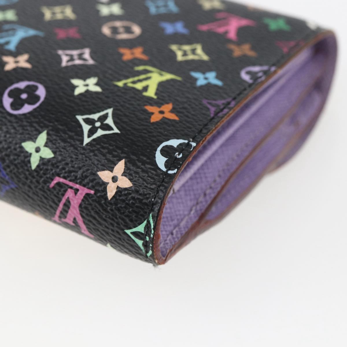 LOUIS VUITTON Multicolor Portefeuille Joy Wallet Black M60282 LV Auth 157816V