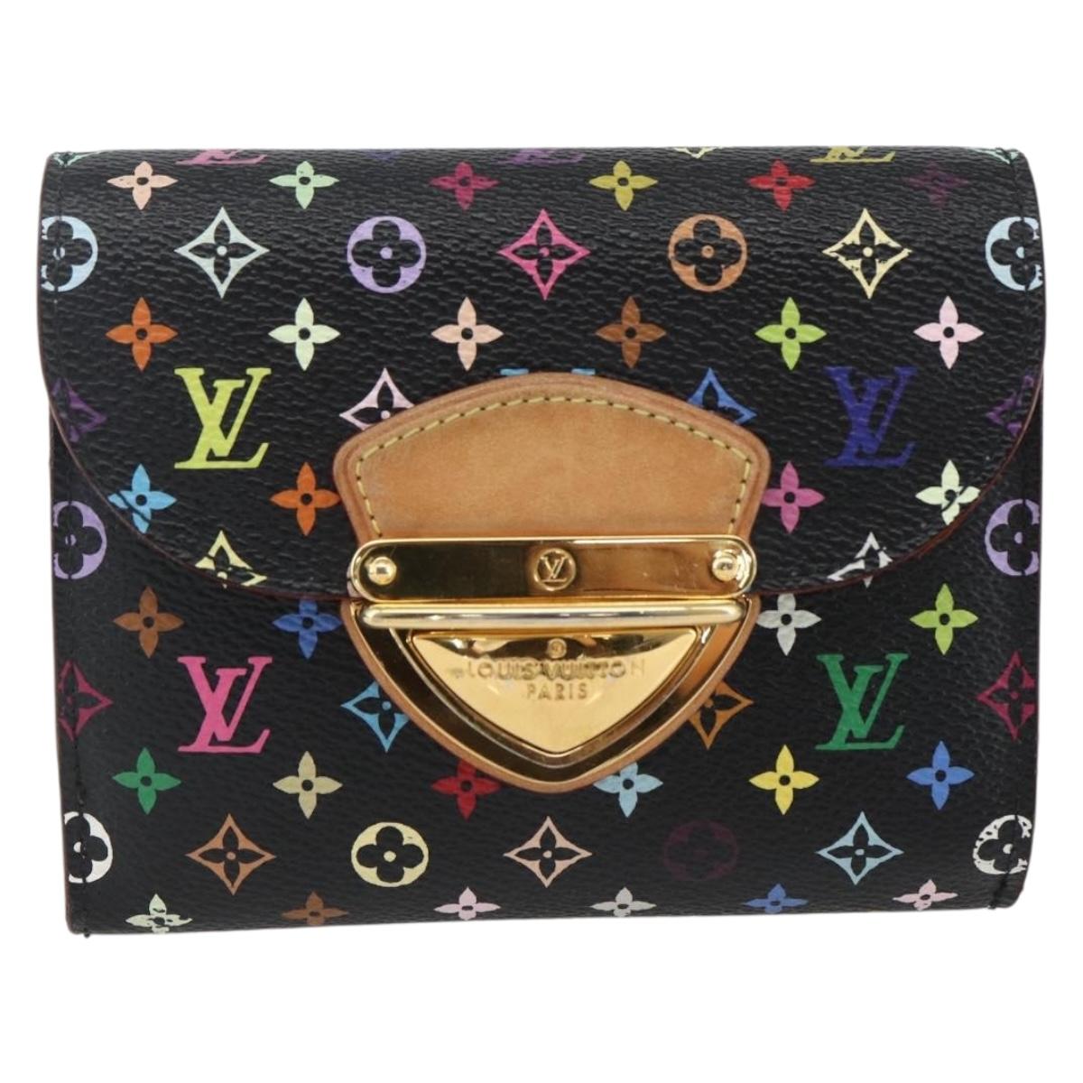 LOUIS VUITTON Multicolor Portefeuille Joy Wallet Black M60282 LV Auth 157816V