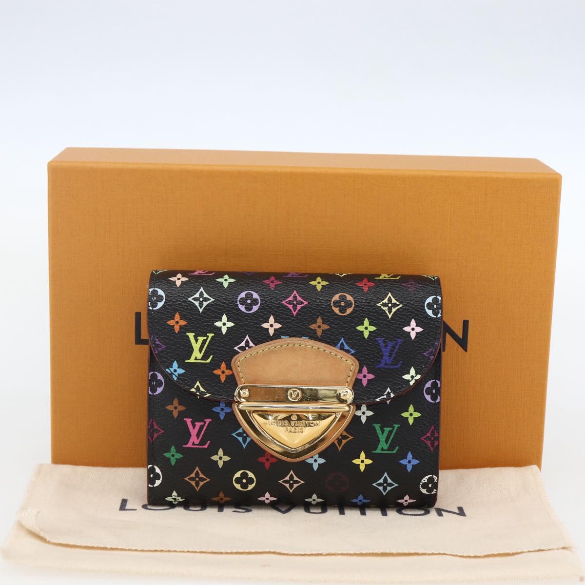 LOUIS VUITTON Multicolor Portefeuille Joy Wallet Black M60282 LV Auth 157816A