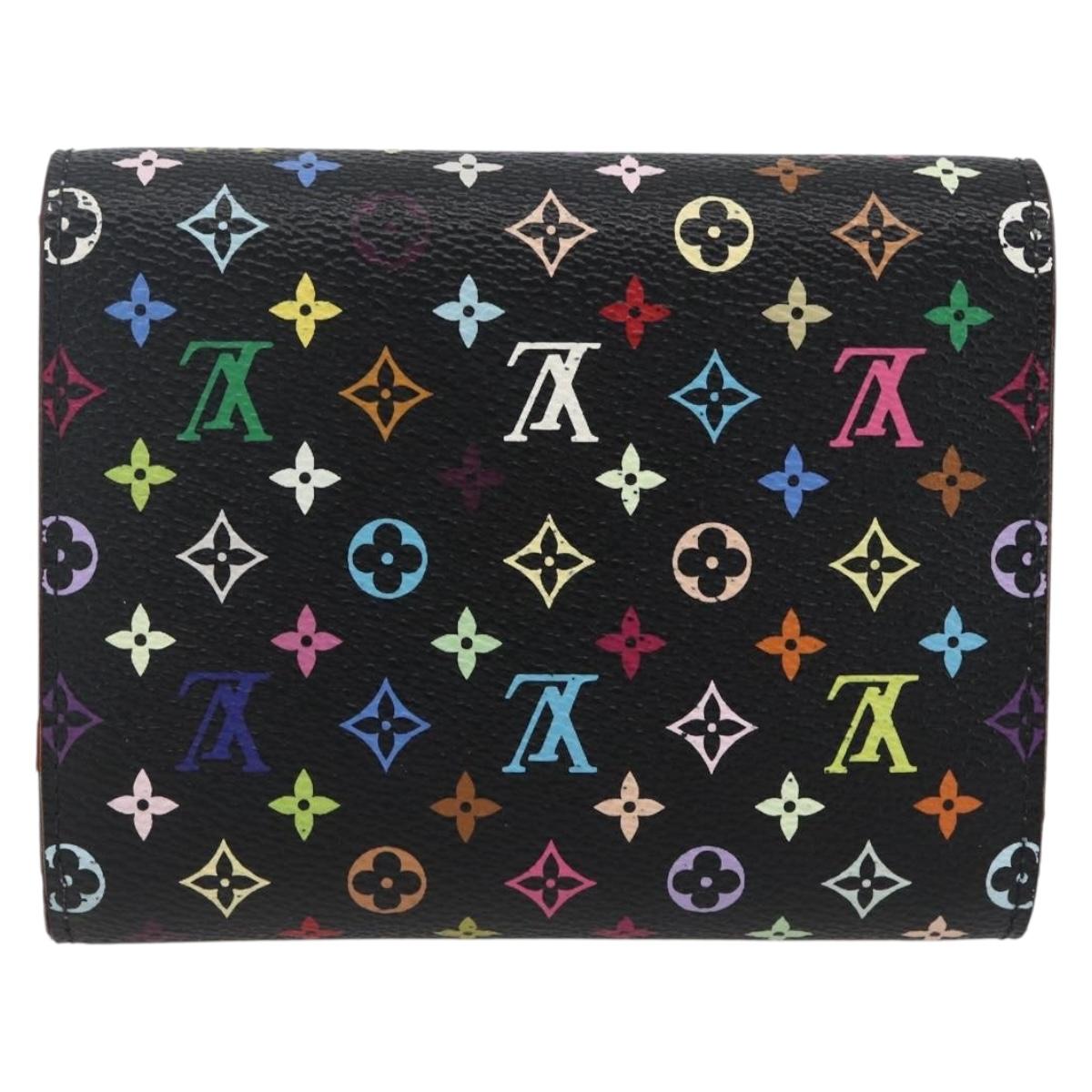 LOUIS VUITTON Multicolor Portefeuille Joy Wallet Black M60282 LV Auth 157816V