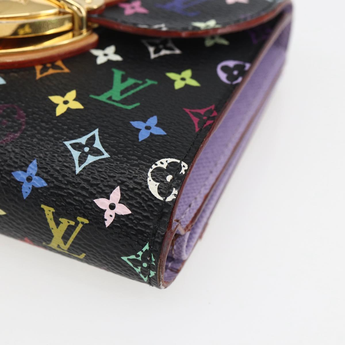 LOUIS VUITTON Multicolor Portefeuille Joy Wallet Black M60282 LV Auth 157816V