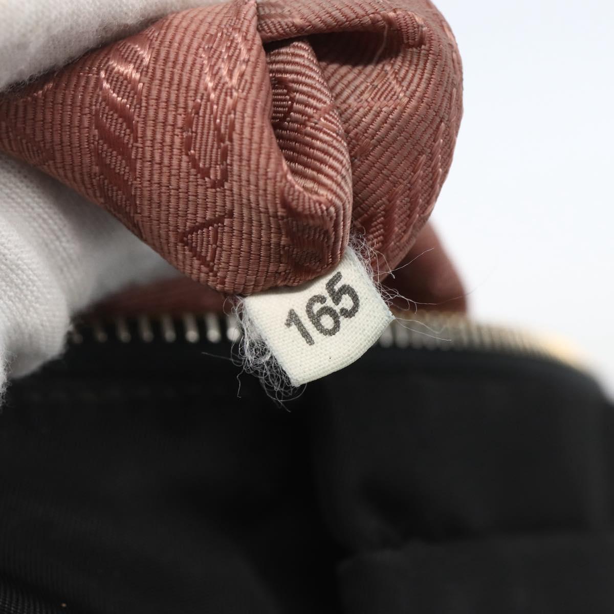 PRADA Shoulder Bag Nylon Black Gold Auth 157828