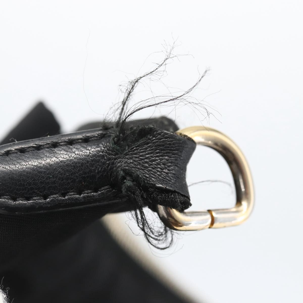 PRADA Shoulder Bag Nylon Black Gold Auth 157828