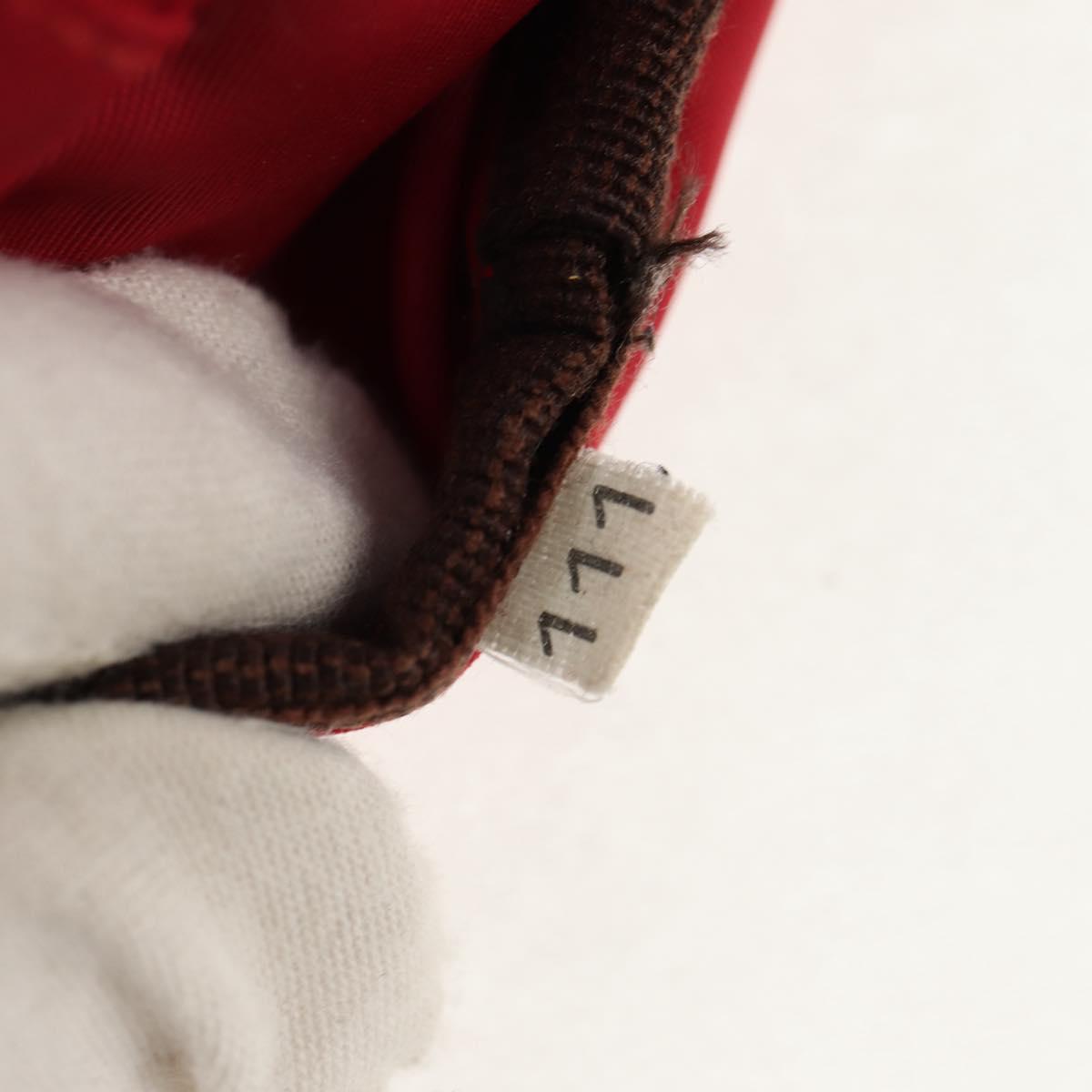 PRADA Shoulder Bag Nylon Red Silver Auth 157829