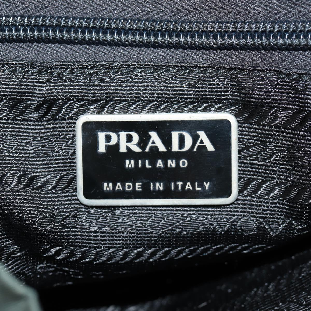 PRADA Backpack Nylon Green Silver Auth 157830