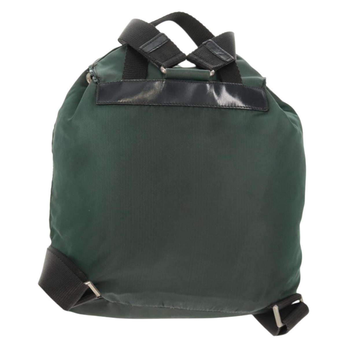 PRADA Backpack Nylon Green Silver Auth 157830