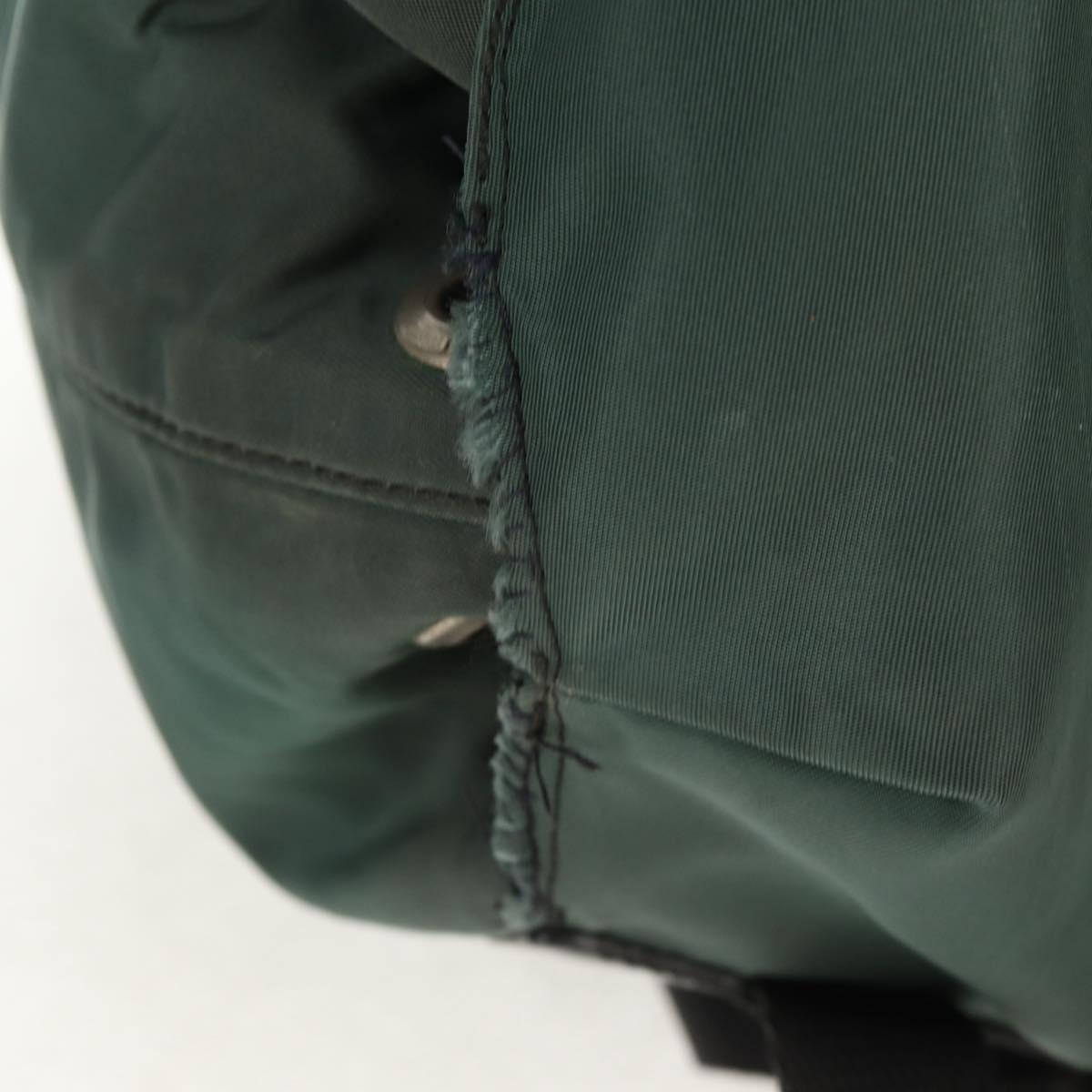PRADA Backpack Nylon Green Silver Auth 157830