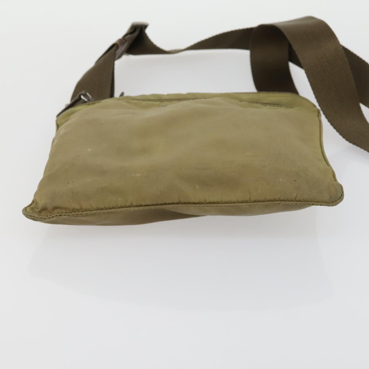 PRADA Hand Bag Nylon 3 Set Green Beige Auth 157831