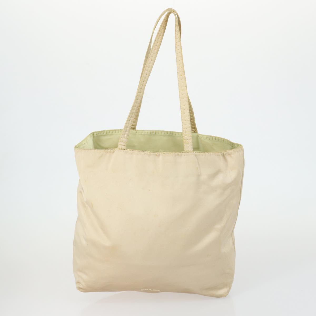 PRADA Hand Bag Nylon 3 Set Green Beige Auth 157831