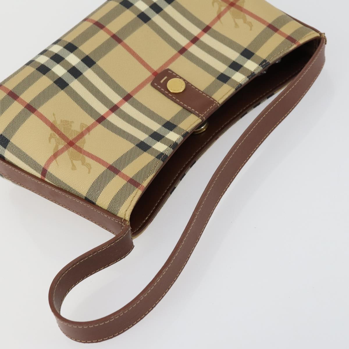 CELINE Burberry Shoulder Bag Leather PVC 2 Set Brown Black Auth 157832